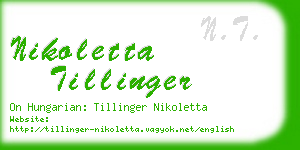 nikoletta tillinger business card